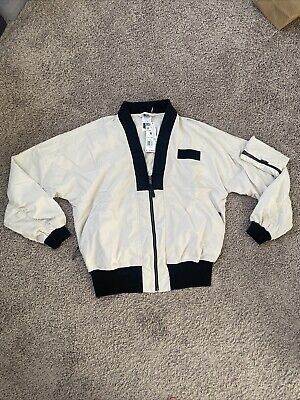 adidas bomber jacket full zip 90s vintage sports puffer coat black mens xl 176105765033