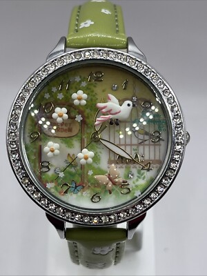 Mini Miniature Watch 3D Dial Secret Garden 40mm Dial Leather Band- New Battery
