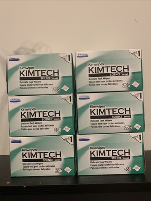 KIMTECH 34155 KIMWIPES  CLOTH DELICATE TASK WIPERS LINT FREE (286 PCS) LOT OF 6 