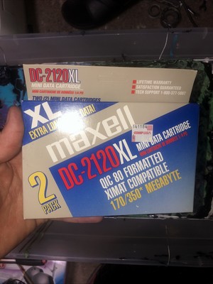NEW Maxell Mini-Data Cartridge DC-2120XL 2 Pack , QIC 80, 170mb/350mb