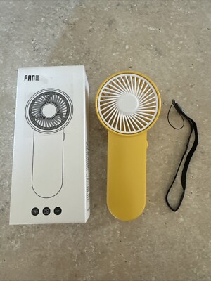 Mini Hand-held Fan Portable Battery Operated USA Yellow