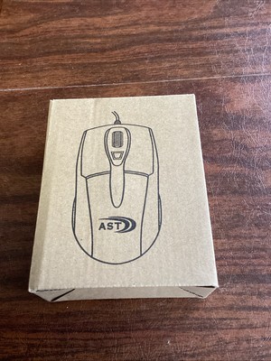 AST Wired 3D Optical Computer Mouse Black USB Brand New-In-Box (NIB)