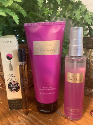 ￼Avon Lot 3 Far Away Body Lotion , travel Parfum, Hair & Body Mist, Retail $40