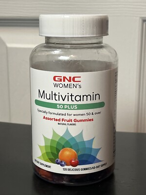 GNC Women's MULTIVITAMIN 50+, 120 ct  fruit flavored gummies, Exp. 9/2024