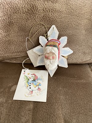 Vtg House of Hatten Santa Snowflake Ornament 3D Signed 1999 HOH D.C.