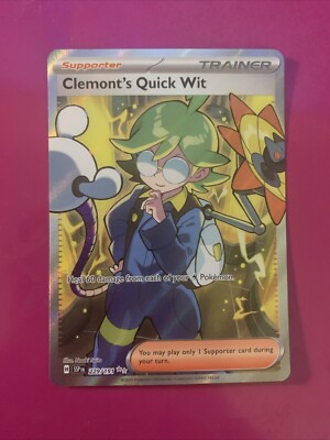 Clemont's Quick Wit 229/191 Full Art NM/M Surging Sparks Pokemon Card