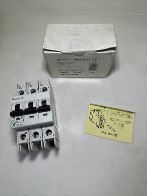 New Eaton FAZ-C3/3-NA 102241 Moeller Mini Circuit Breaker 3A 3P 277VAC Module