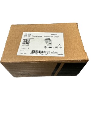 nVent Eriflex 569010 UD-80A Single Pole Distribution Block DIN RAIL MOUNTABLE
