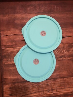 Replacement Lids for Pyrex 7402-PC 7 Cup with Date Mark Turquoise 2 Pack