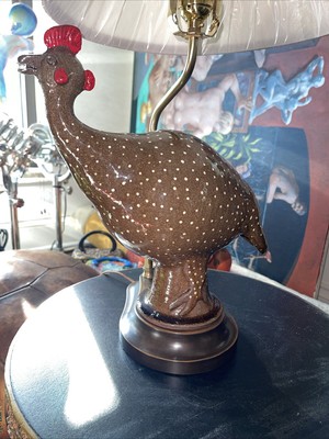 Marvin Bailey Pottery Bird Chicken Folk Art Stoneware Jug Southern Lamp