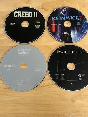 Robin Hood, Iron Man 3, Creed II, John Wick 2, Dvd Bundle Lot Disc Only
