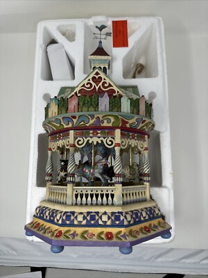 Jim Shore Heartland Around We Go Revolving Lighted Musical Carousel 4009747