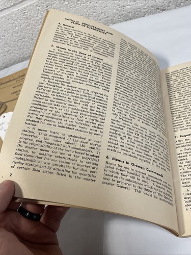 1948 Food Service Supervision Training Book US Army Military Booklet Mess KP