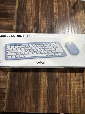 Logitech Pebble 2 Combo for Mac Wireless Keyboard and Mouse Tonal Blue 920012202