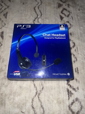 Playstation 3 PS3 Chat Black Headset Project Sustain Play Station Official
