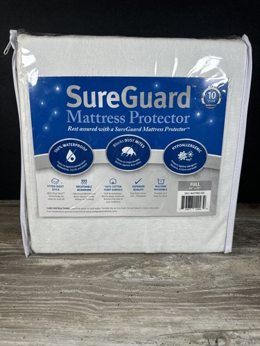 SureGuard Full Size Mattress Protector - 100% Waterproof, Hypoallergenic -