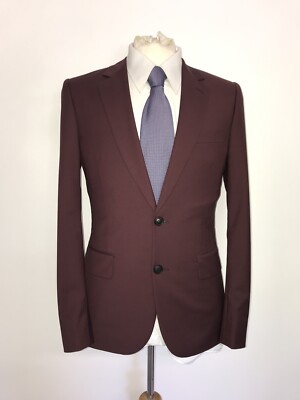 PAUL SMITH Soho -Slim Fit BURGUNDY WOOL MOHAIR SUIT - 36 Reg -W30 L34 -BRAND NEW