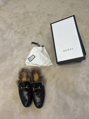 Gucci Slipper Original 41 UK7 Betis Glasgow Schwarz Nero Princetown Neu Damen