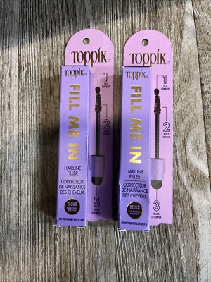2 Pack Toppik Fill Me In Hairline Filler MEDIUM BROWN for Thicker Looking Hair
