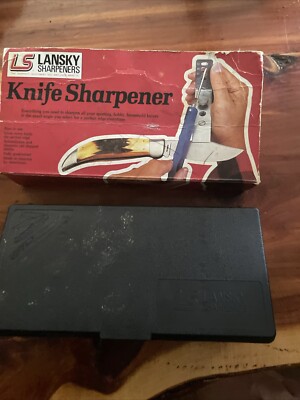 LS Lansky Knife Sharpening System 3 Stones & Honing Oil In Case