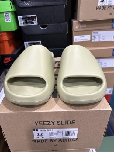 New Adidas Yeezy Slide Resin Mens Size 12 Green Casual