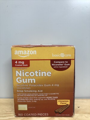 Amazon Basic Care Nicotine Polacrilex Gum, 4 Mg (nicotine), 160ct, Cinnamon 7/25
