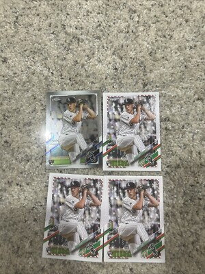 2021 Topps Chrome/Holiday Garrett Crochet 4 Card RC Lot 