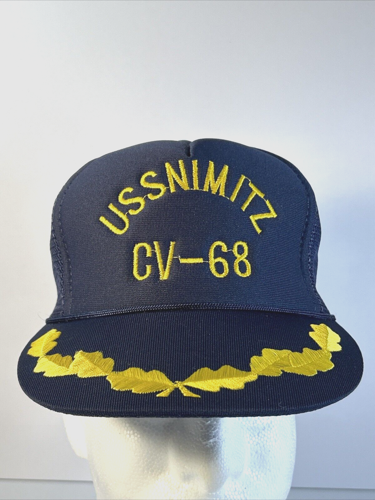 Vintage USS NIMITZ Hat Cap Snap Back CV-68 US Navy Crew Blue