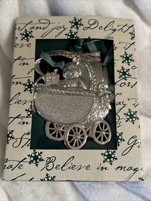 Things Remembered Baby s First Christmas Teddy Bear In Stroller Hanging Ornament