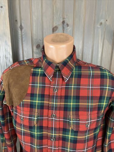 VTG Polo Ralph Lauren PLAID Shirt Long Sleeve Sz L Suede VTG Polo Ralph Lauren PLAID Shirt Long Sleeve Sz L Suede