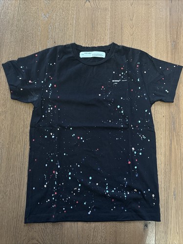Off White Paint Splattered T Shirt Size Medium | eBay