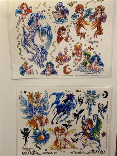 2 Sheets Harley Sparx Tattoo Johnny Tattoo Flash Wall Art