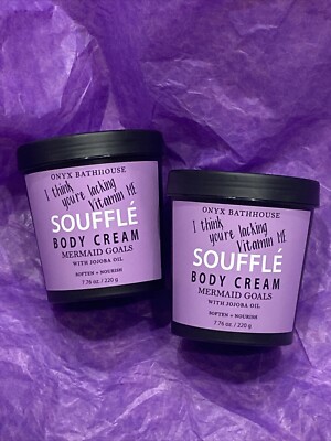 2 Pack ONYX BATHHOUSE~Souffle Body Cream~MERMAID GOALS w/JOJOBA Oil 7.76 oz. New