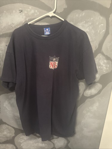 Vintage Men's XXL Champion NFL Blue T-shirt Single Stitch