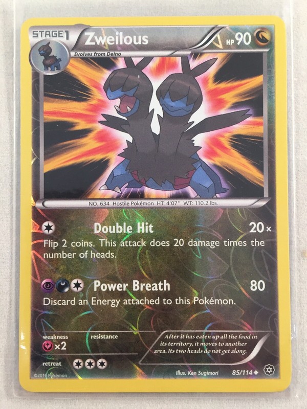 Pokemon Xy Steam Siege Zweilous 85 114 Uncommon Rev Holo Ebay