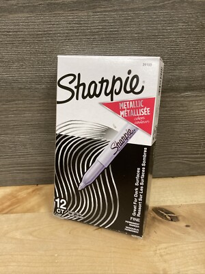 Sharpie Metallic Permanent Markers, Fine Point, Silver, 12 Count New