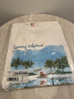 3XLB Tommy Bahama - Time To Reflect Tee BT - White- New w/ Packaging And Tags 