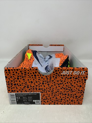 NIKE NIKE ZOOMX VAPORFLY NEXT% 3 SAFARI OLYMPICS SNEAKERS, SIZE 8.5 BNIB FN7674-900