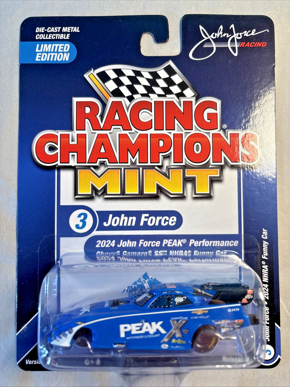 2025 Racing Champions Mint John Force 2024 NHRA Funny Car Chevy