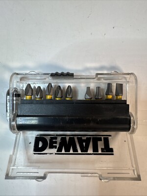 9 PC Dewalt Heavy Duty Screwdriver Bit Set with Case Tools