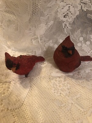 Cardinal Birds Set Of 2 Shelf Sitter And An Ornament-could Also Be Shelf Sitter