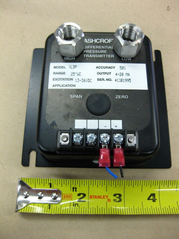 Ashcroft XLDP Differential Pressure Transmitter .25"WC 420Ma Made in