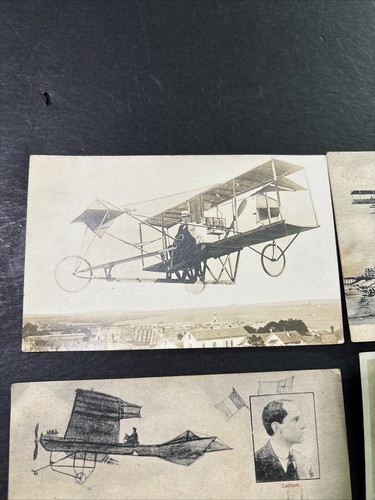 Antique Original Aviation Airplane Historical Graphic Picture Post Cards (6)