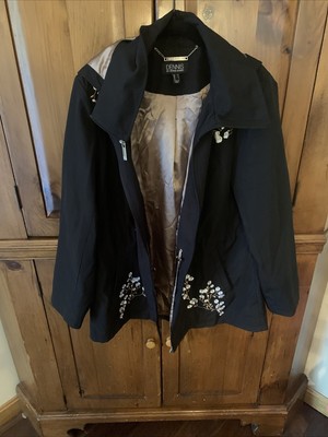 Dennis By Dennis Basso Black Coat With Hooded Women s M Wife