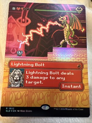 Lightning Bolt Borderless FOIL MTG NM Pixel Perfect Secret Lair 1822