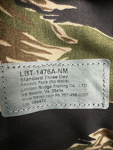 London Bridge LBT-1476A Tiger Stripe Three Day Assault Pack IIIA Backpack Black