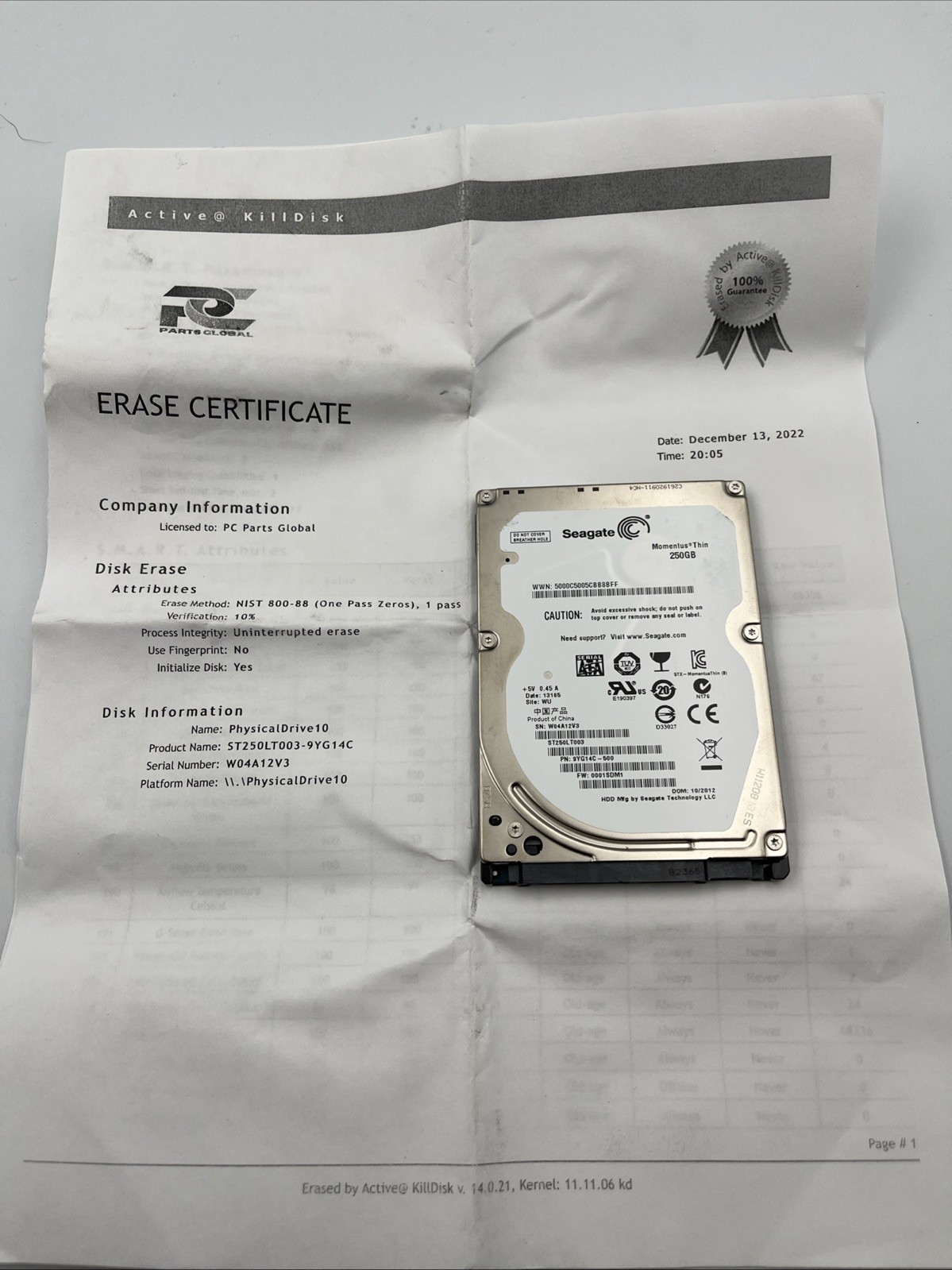 *250GB Hard Drive Laptop Dell Inspiron 15 5000 3521 3542 3567 5523 ST250LT003