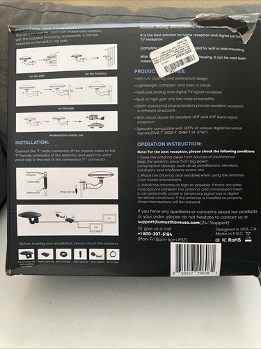 Tv Dish Antenna Omni directional Amplified Outdoor Tv Antenna - 360.  Read ***