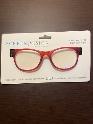 ICU Eyewear Screen Vision Glasses Filters Blue Light - Red Curve Oval