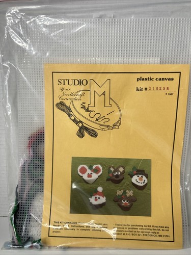 Studio M SANTA TEDDY SNOWMAN Xmas Ornaments Cross Stitch Kit